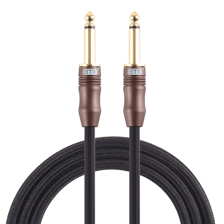 EMK 6.35 มม. ชายไปชาย 3 ส่วนปลั๊กชุบทองผ้าฝ้ายถักสายสัญญาณเสียงสำหรับเครื่องขยายเสียงกีต้าร์ผสมความยาว: 1.5 ม.