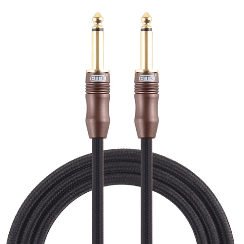 EMK 6.35 มม. ชายไปชาย 3 ส่วนปลั๊กชุบทองผ้าฝ้ายถักสายสัญญาณเสียงสำหรับเครื่องขยายเสียงกีต้าร์ผสมความยาว: 1.5 ม.
