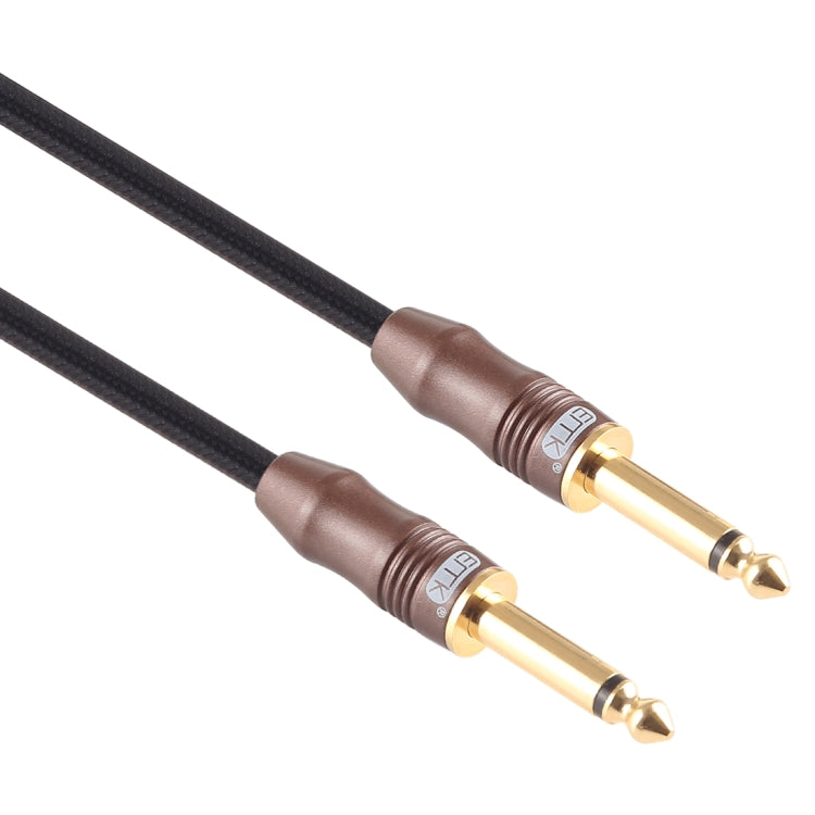 EMK 6.35 มม. ชายไปชาย 3 ส่วนปลั๊กชุบทองผ้าฝ้ายถักสายสัญญาณเสียงสำหรับเครื่องขยายเสียงกีต้าร์ผสมความยาว: 1.5 ม.