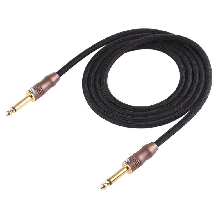 EMK 6.35 มม. ชายไปชาย 3 ส่วนปลั๊กชุบทองผ้าฝ้ายถักสายสัญญาณเสียงสำหรับเครื่องขยายเสียงกีต้าร์ผสมความยาว: 1.5 ม.