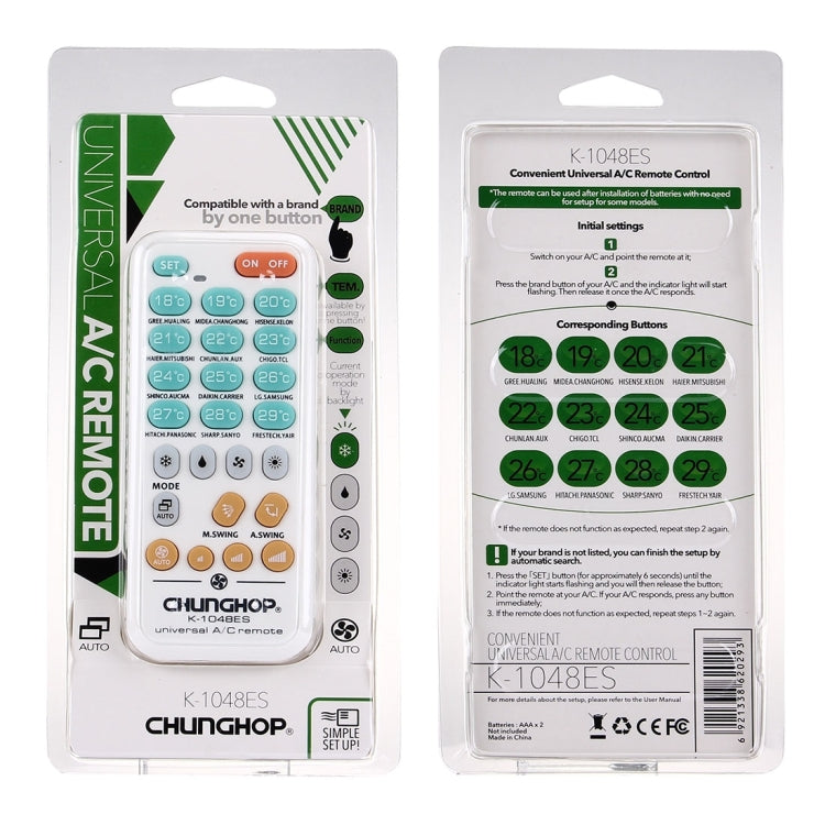 CHUNGHOP K-1048ES รีโมทคอนโทรลเครื่องปรับอากาศอเนกประสงค์, K-1048ES