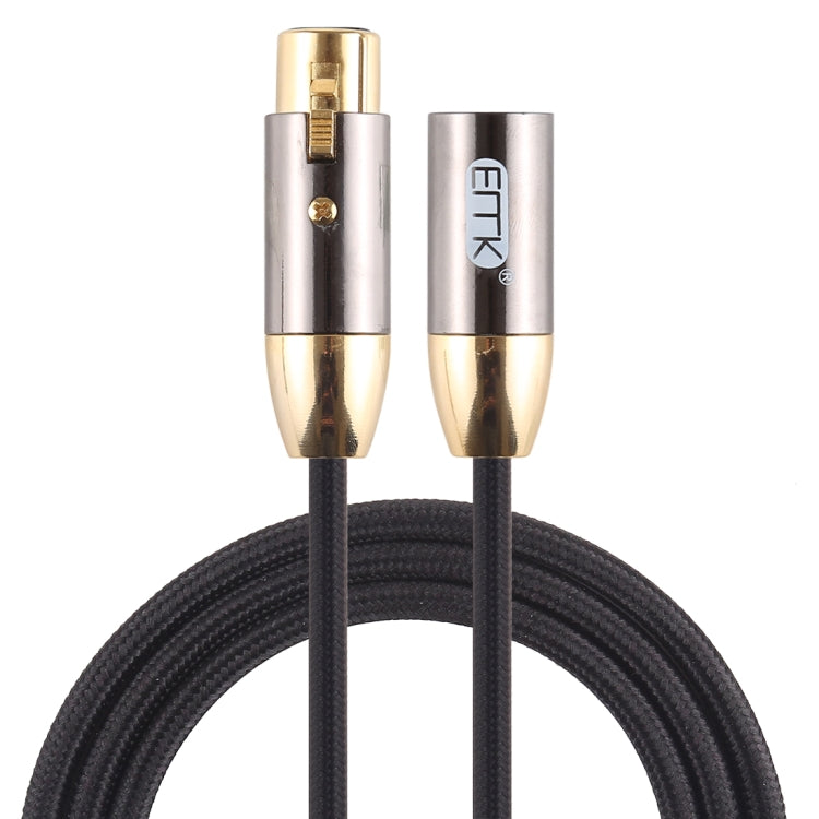 EMK XLR ชายกับหญิงปลั๊กเคลือบทองผ้าฝ้ายถักแคนนอนสายสัญญาณเสียงสำหรับอุปกรณ์แจ็ค XLR ความยาว: 1 ม.