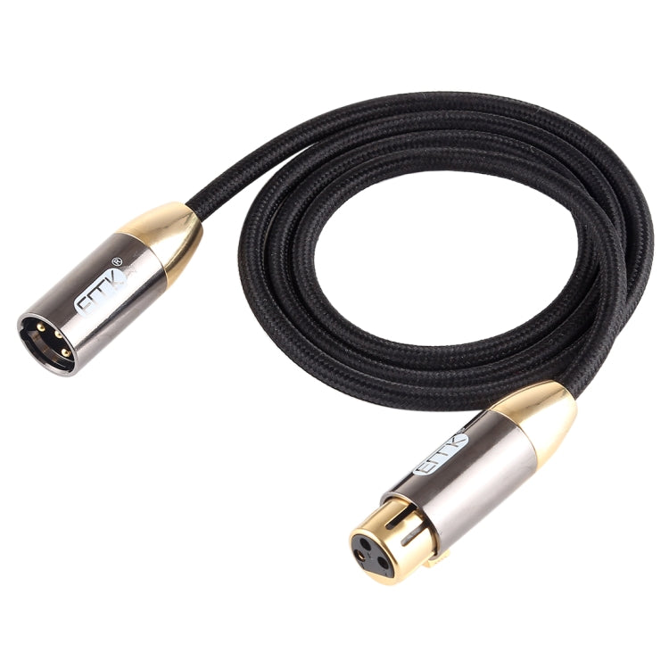 EMK XLR ชายกับหญิงปลั๊กเคลือบทองผ้าฝ้ายถักแคนนอนสายสัญญาณเสียงสำหรับอุปกรณ์แจ็ค XLR ความยาว: 1 ม.