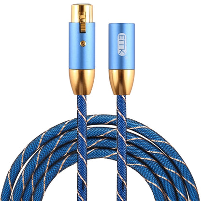 EMK XLR ชายกับหญิงปลั๊กชุบทองตารางไนลอนถักแคนนอนสายสัญญาณเสียงสำหรับอุปกรณ์แจ็ค XLR ความยาว: 2 ม.