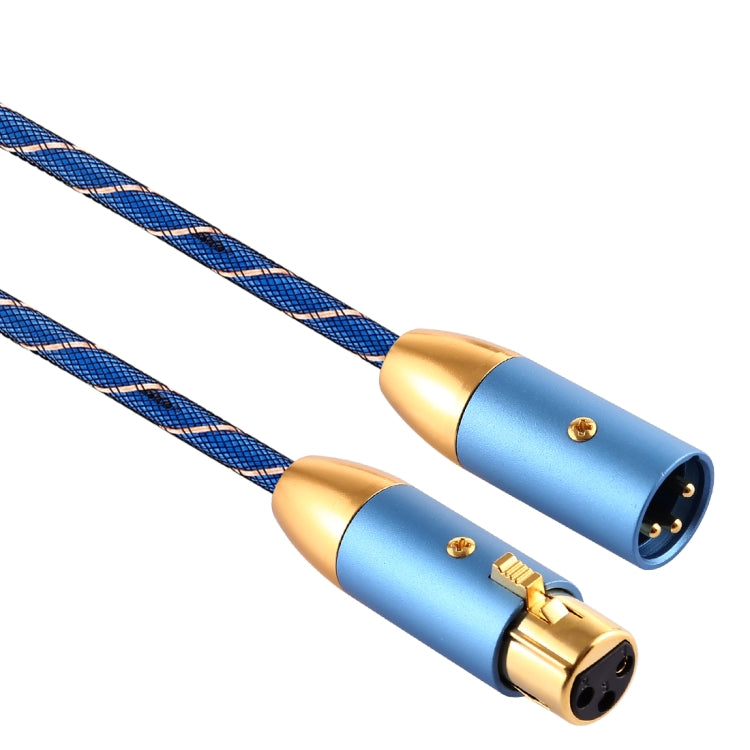 EMK XLR ชายกับหญิงปลั๊กชุบทองตารางไนลอนถักแคนนอนสายสัญญาณเสียงสำหรับอุปกรณ์แจ็ค XLR ความยาว: 2 ม.