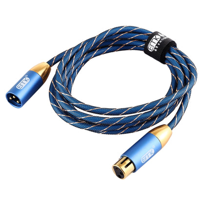 EMK XLR ชายกับหญิงปลั๊กชุบทองตารางไนลอนถักแคนนอนสายสัญญาณเสียงสำหรับอุปกรณ์แจ็ค XLR ความยาว: 2 ม.