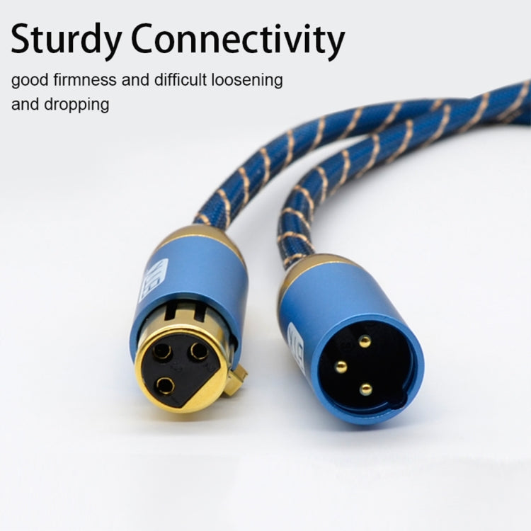 EMK XLR ชายกับหญิงปลั๊กชุบทองตารางไนลอนถักแคนนอนสายสัญญาณเสียงสำหรับอุปกรณ์แจ็ค XLR ความยาว: 2 ม.