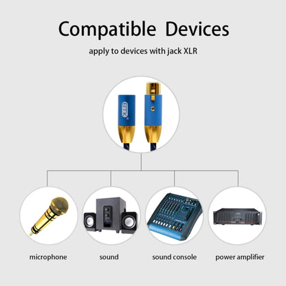 EMK XLR ชายกับหญิงปลั๊กชุบทองตารางไนลอนถักแคนนอนสายสัญญาณเสียงสำหรับอุปกรณ์แจ็ค XLR ความยาว: 2 ม.