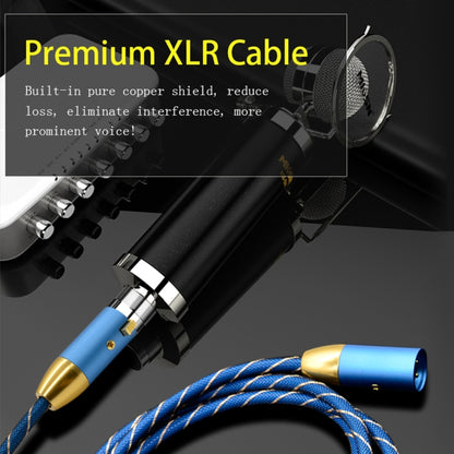 EMK XLR ชายกับหญิงปลั๊กชุบทองตารางไนลอนถักแคนนอนสายสัญญาณเสียงสำหรับอุปกรณ์แจ็ค XLR ความยาว: 2 ม.