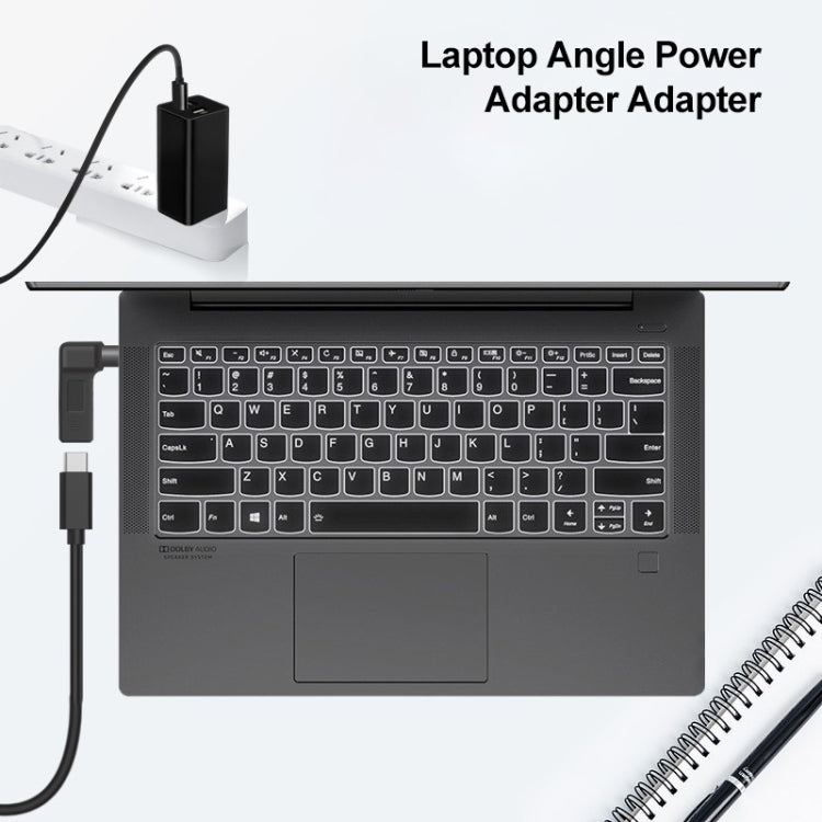 USB-C / Type-C ตัวเมียถึง 5.5 x 2.1 มม. ปลั๊กอะแดปเตอร์ข้อศอกตัวผู้ เชื่อมต่อ, 5.5 x 2.1mm Elbow