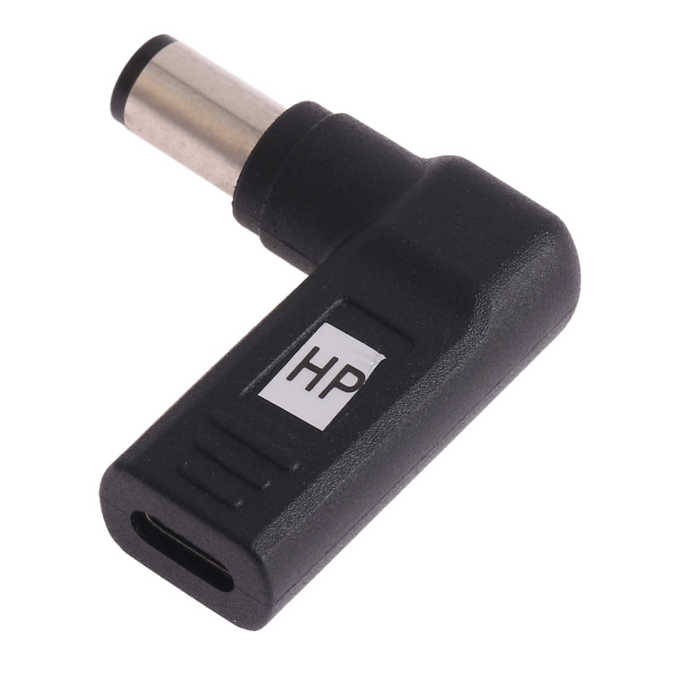 USB-C / Type-C ตัวเมียถึง 7.4 x 5.0 มม. ปลั๊กอะแดปเตอร์ข้อศอกตัวผู้ เชื่อมต่อ สำหรับแล็ปท็อป HP, 7.4 x 5.0mm Elbow (HP)