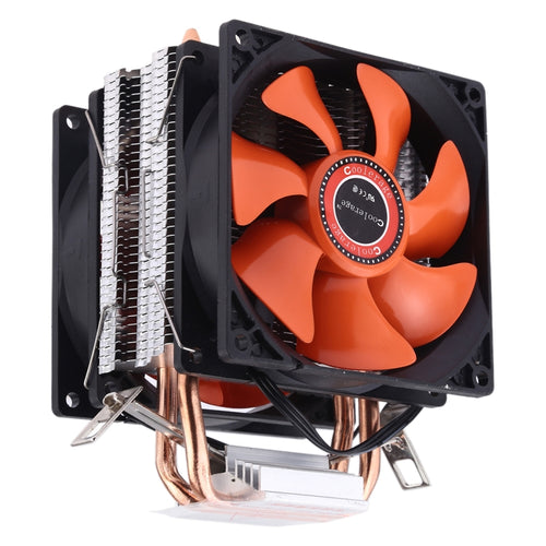 CoolAge AMD CPU ฮีทซิงค์ไฮดรอลิกแบริ่งพัดลมระบายความร้อนพัดลมระบายความร้อนคู่ 3 พินสำหรับ Intel LGA775 115X AM2 AM3 AM4 FM1 FM2 1366