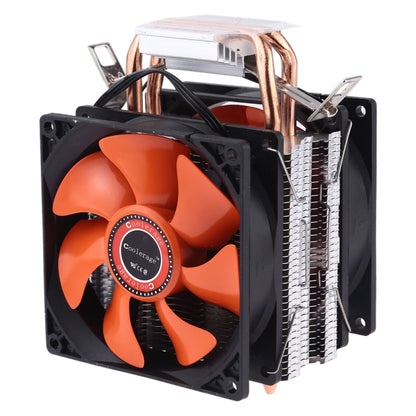 CoolAge AMD CPU ฮีทซิงค์ไฮดรอลิกแบริ่งพัดลมระบายความร้อนพัดลมระบายความร้อนคู่ 3 พินสำหรับ Intel LGA775 115X AM2 AM3 AM4 FM1 FM2 1366