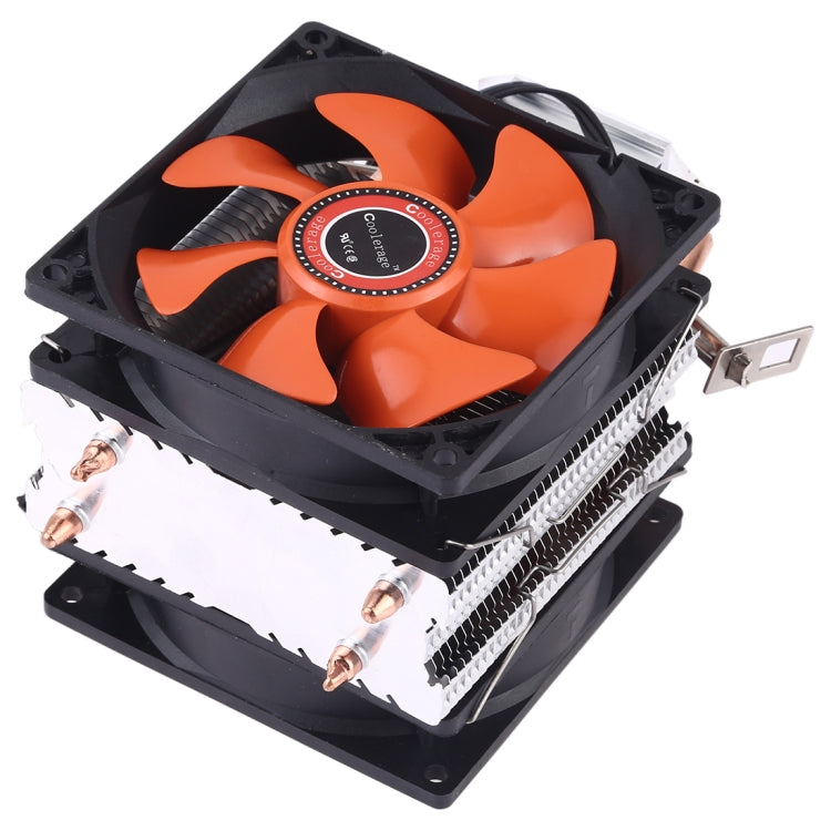 CoolAge AMD CPU ฮีทซิงค์ไฮดรอลิกแบริ่งพัดลมระบายความร้อนพัดลมระบายความร้อนคู่ 3 พินสำหรับ Intel LGA775 115X AM2 AM3 AM4 FM1 FM2 1366