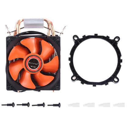 CoolAge AMD CPU ฮีทซิงค์ไฮดรอลิกแบริ่งพัดลมระบายความร้อนพัดลมระบายความร้อนคู่ 3 พินสำหรับ Intel LGA775 115X AM2 AM3 AM4 FM1 FM2 1366