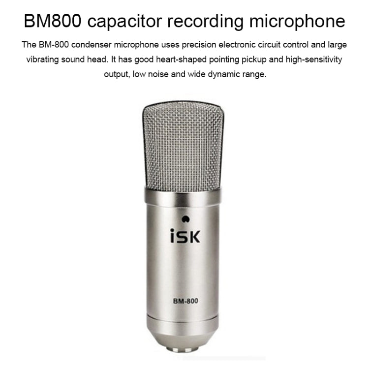 ISK BM-800 ไมโครโฟนบันทึกเสียงคอนเดนเซอร์ไมโครโฟนสำหรับสตูดิโอและการออกอากาศ, BM-800