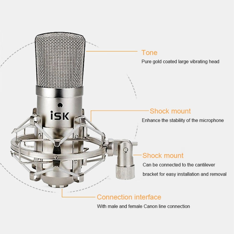ISK BM-800 ไมโครโฟนบันทึกเสียงคอนเดนเซอร์ไมโครโฟนสำหรับสตูดิโอและการออกอากาศ, BM-800