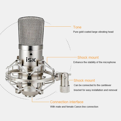 ISK BM-800 ไมโครโฟนบันทึกเสียงคอนเดนเซอร์ไมโครโฟนสำหรับสตูดิโอและการออกอากาศ, BM-800