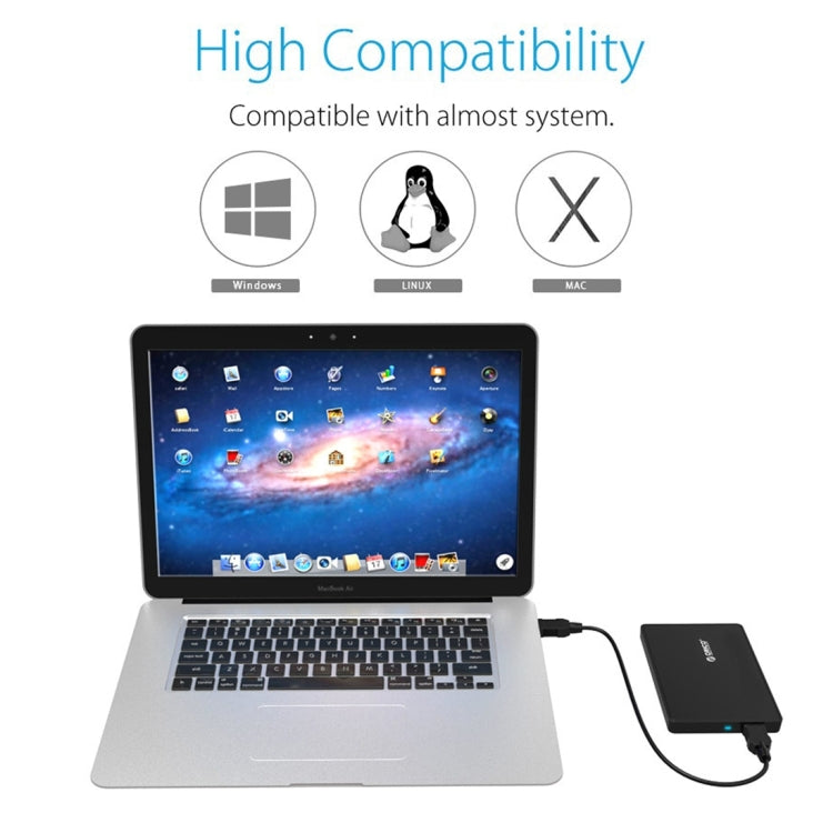 ORICO 2588US3 USB3.0 ฮาร์ดดิสก์ภายนอกกล่องสำหรับ 2.5 นิ้ว SATA HDD/SSD 9.5 มม.แล็ปท็อป PC
