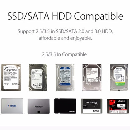 ORICO 3588US3 USB 3.0 Type-B 2.5 / 3.5 นิ้วSSD / SATA HDDกล่องเก็บฮาร์ดดิสก์สำหรับแล็ปท็อปคอมพิวเตอร์เดสก์ท็อปPC, USB Type-B