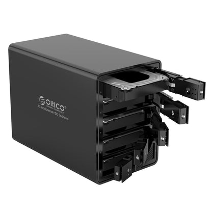 ORICO 9558U3 5-Bay USB 3.0 Type-Bอลูมิเนียม 3.5 นิ้วSSD / SATA HDD Enclosureเก็บฮาร์ดดิสก์กล่องสำหรับแล็ปท็อปคอมพิวเตอร์เดสก์ท็อปPC, SSD / SATA (Black)