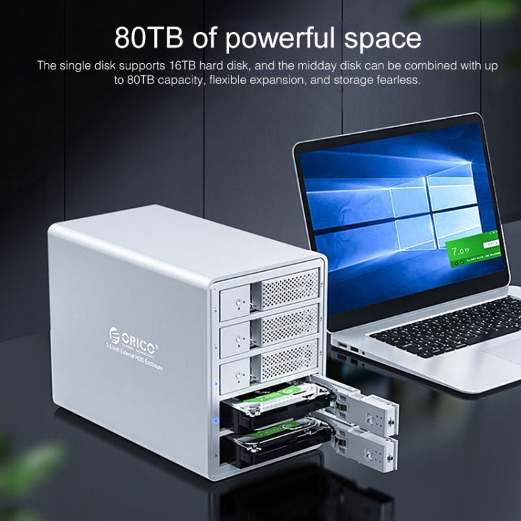 ORICO 9558U3 5-Bay USB 3.0 Type-Bอลูมิเนียม 3.5 นิ้วSSD / SATA HDD Enclosureเก็บฮาร์ดดิสก์กล่องสำหรับแล็ปท็อปคอมพิวเตอร์เดสก์ท็อปPC, SSD / SATA (Black)