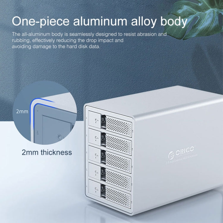 ORICO 9558U3 5-Bay USB 3.0 Type-Bอลูมิเนียม 3.5 นิ้วSSD / SATA HDD Enclosureเก็บฮาร์ดดิสก์กล่องสำหรับแล็ปท็อปคอมพิวเตอร์เดสก์ท็อปPC, SSD / SATA (Black)