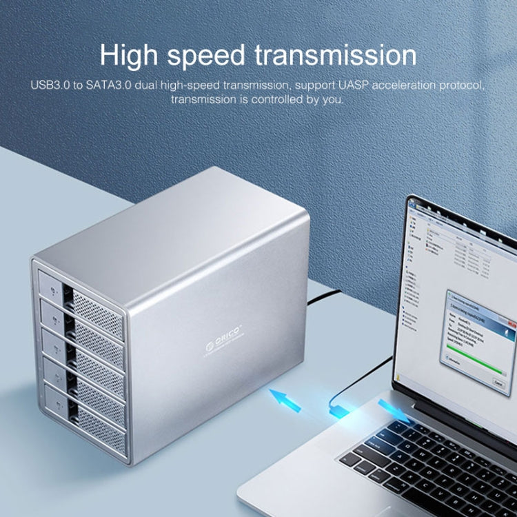 ORICO 9558U3 5-Bay USB 3.0 Type-Bอลูมิเนียม 3.5 นิ้วSSD / SATA HDD Enclosureเก็บฮาร์ดดิสก์กล่องสำหรับแล็ปท็อปคอมพิวเตอร์เดสก์ท็อปPC, SSD / SATA (Black)