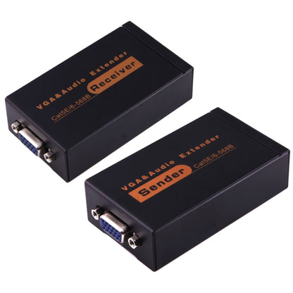 VGA และ Audio Extender 1920x1440 HD 100m Cat5e / 6-568B สายเคเบิลเครือข่ายอะแดปเตอร์รับสัญญาณผู้ส่ง, Transmission Distance: 100m