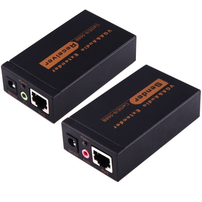 VGA และ Audio Extender 1920x1440 HD 100m Cat5e / 6-568B สายเคเบิลเครือข่ายอะแดปเตอร์รับสัญญาณผู้ส่ง, Transmission Distance: 100m