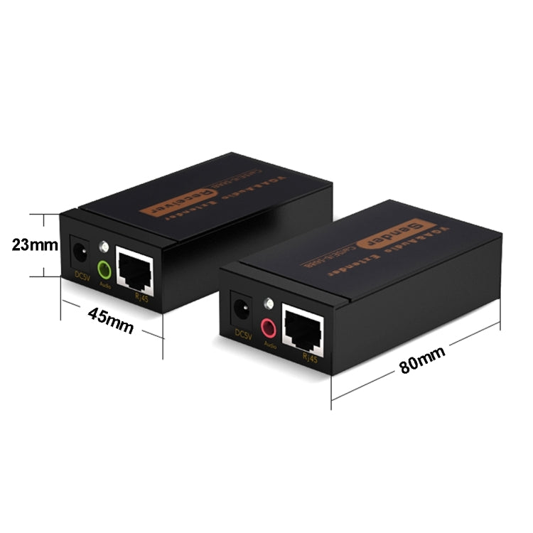 VGA และ Audio Extender 1920x1440 HD 100m Cat5e / 6-568B สายเคเบิลเครือข่ายอะแดปเตอร์รับสัญญาณผู้ส่ง, Transmission Distance: 100m