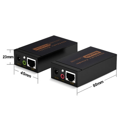 VGA และ Audio Extender 1920x1440 HD 100m Cat5e / 6-568B สายเคเบิลเครือข่ายอะแดปเตอร์รับสัญญาณผู้ส่ง, Transmission Distance: 100m