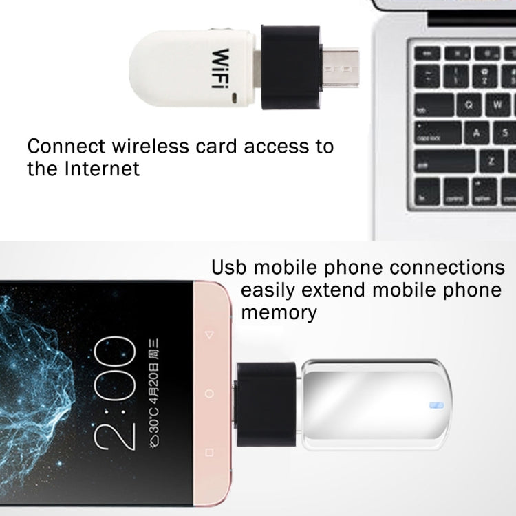 พลาสติก USB-C / Type-C ชายกับ USB 2.0 หญิง OTG อะแดปเตอร์ชาร์จการส่งข้อมูล