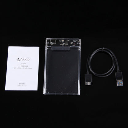 ORICO 2139U3-CR USB3.0 โปร่งใสฮาร์ดดิสก์ภายนอกกล่องสำหรับ 9.5 มม.2.5 นิ้ว SATA HDD/SSD, USB 3.0 (2.5 inch)