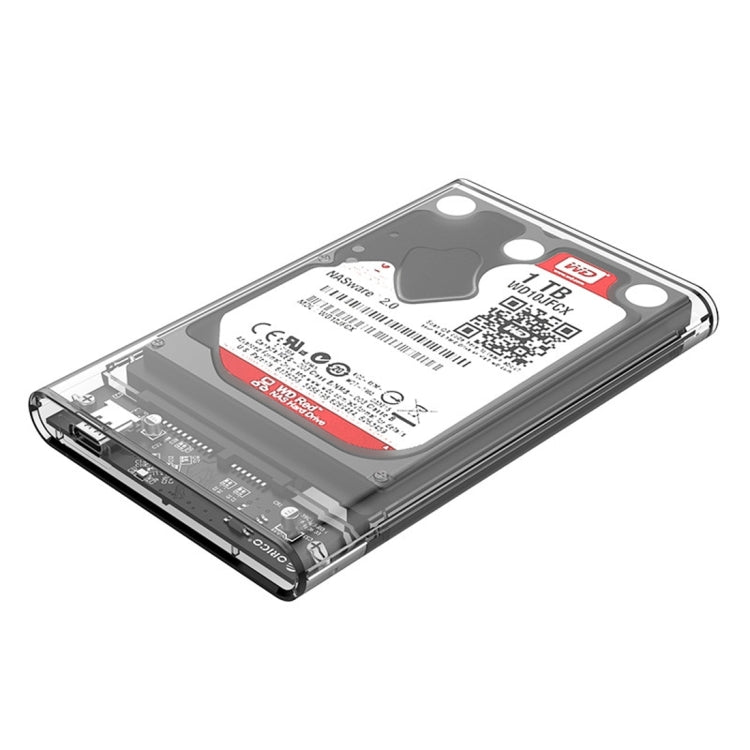 ORICO 2139C3-CR USB3.1 Type C โปร่งใสฮาร์ดดิสก์ภายนอกกล่องสำหรับ 9.5 มม.2.5 นิ้ว SATA HDD/SSD, USB 3.1 Type-C (2.5 inch)