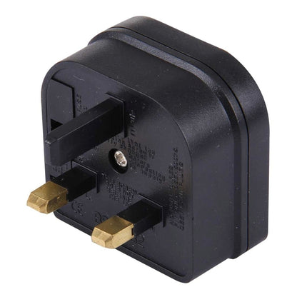 BS-5732 ปลั๊ก EU แบบพกพาไปยังปลั๊กอะแดปเตอร์เสียบ UK ปลั๊กไฟ Travel Converter พร้อมฟิวส์, BS-5732