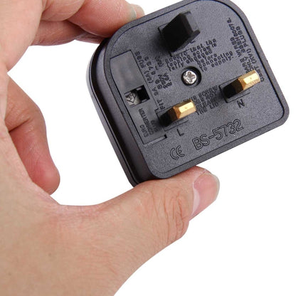 BS-5732 ปลั๊ก EU แบบพกพาไปยังปลั๊กอะแดปเตอร์เสียบ UK ปลั๊กไฟ Travel Converter พร้อมฟิวส์, BS-5732