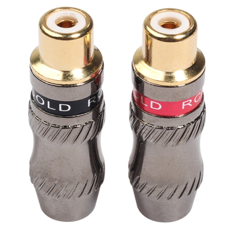 REXLIS TR026-1 2 ชิ้น RCA หญิงปลั๊กแจ็คอะแดปเตอร์ชุบทองสำหรับ DIY สายสัญญาณเสียงและสายวิดีโอ, RCA Female