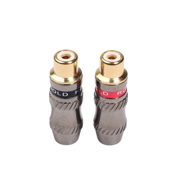 REXLIS TR026-1 2 ชิ้น RCA หญิงปลั๊กแจ็คอะแดปเตอร์ชุบทองสำหรับ DIY สายสัญญาณเสียงและสายวิดีโอ, RCA Female