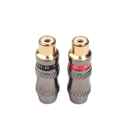 REXLIS TR026-1 2 ชิ้น RCA หญิงปลั๊กแจ็คอะแดปเตอร์ชุบทองสำหรับ DIY สายสัญญาณเสียงและสายวิดีโอ, RCA Female