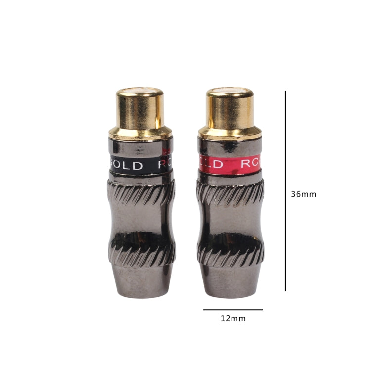 REXLIS TR026-1 2 ชิ้น RCA หญิงปลั๊กแจ็คอะแดปเตอร์ชุบทองสำหรับ DIY สายสัญญาณเสียงและสายวิดีโอ, RCA Female