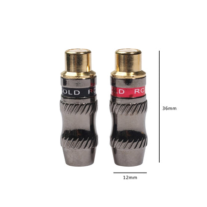 REXLIS TR026-1 2 ชิ้น RCA หญิงปลั๊กแจ็คอะแดปเตอร์ชุบทองสำหรับ DIY สายสัญญาณเสียงและสายวิดีโอ, RCA Female