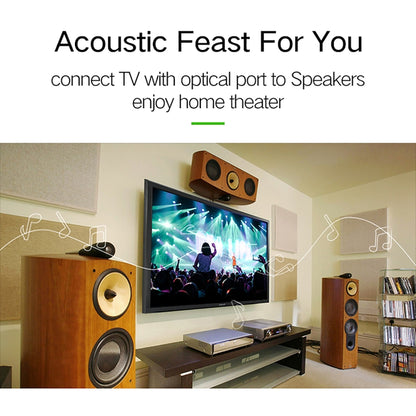 EMK LSYJ-A010 1m OD6.0mm หัวโลหะชุบทอง Toslink ชายไปชายสายสัญญาณเสียงดิจิตอล, Length: 1m