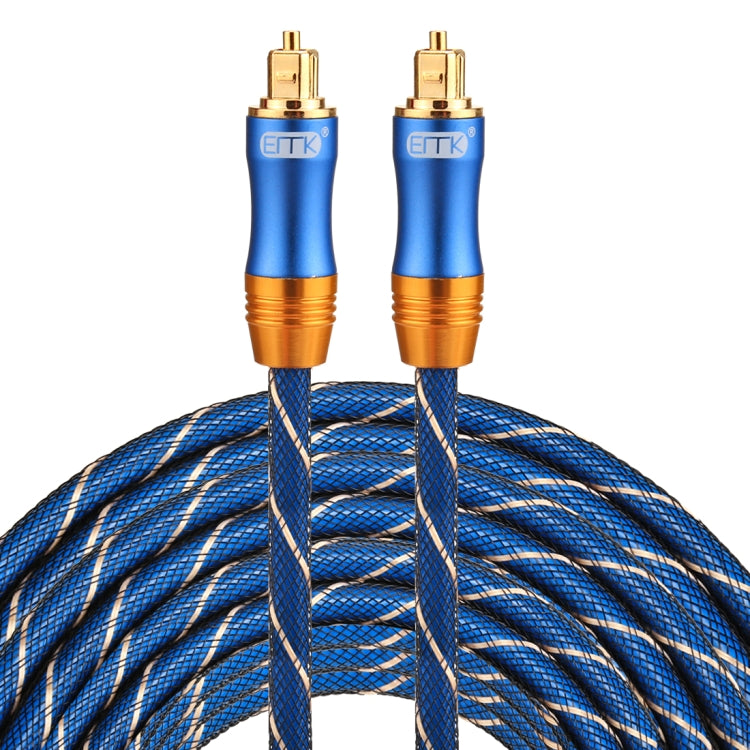 EMK LSYJ-A 20 เมตร OD6.0 มิลลิเมตรโลหะชุบทอง Toslink ชายชายสายสัญญาณเสียงดิจิตอล, Length: 20m