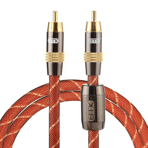 EMK TZ/A 1 M OD8.0mm โลหะชุบทองหัว RCA TO ปลั๊ก RCA Digital Coaxial สายเชื่อมต่อเสียง/วิดีโอสาย RCA, Length: 1m
