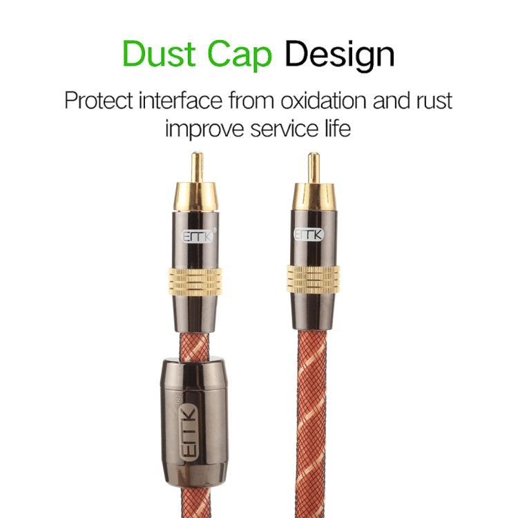 EMK TZ/A 8 M OD8.0mm โลหะชุบทองหัว RCA TO ปลั๊ก RCA Digital Coaxial สายเชื่อมต่อเสียง/วิดีโอสาย RCA, Length: 8m