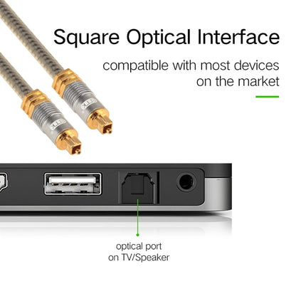 EMK YL-A 1.5 ม. OD8.0 มม. หัวโลหะชุบทอง Toslink ชายกับชายสายสัญญาณเสียงดิจิตอล, Length: 1.5m
