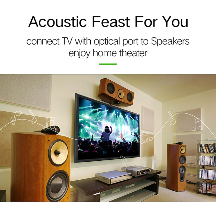 EMK YL-A 3 ม. OD8.0 มม. หัวโลหะชุบทอง Toslink สายสัญญาณเสียงดิจิตอลชายกับชาย, Length: 3m