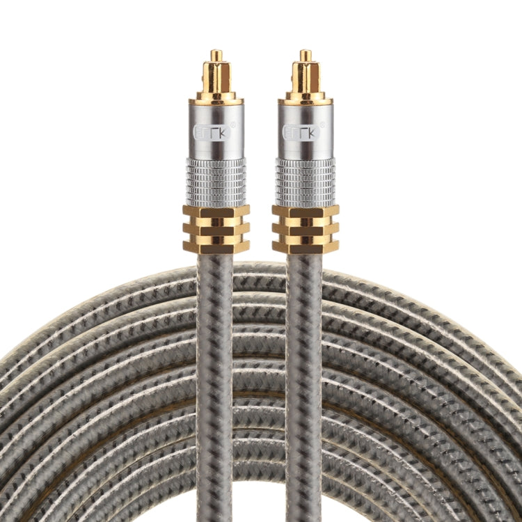 EMK YL-A 5 เมตร OD8.0 มิลลิเมตรโลหะชุบทอง Toslink ชายชายสายสัญญาณเสียงดิจิตอล, Length: 5m