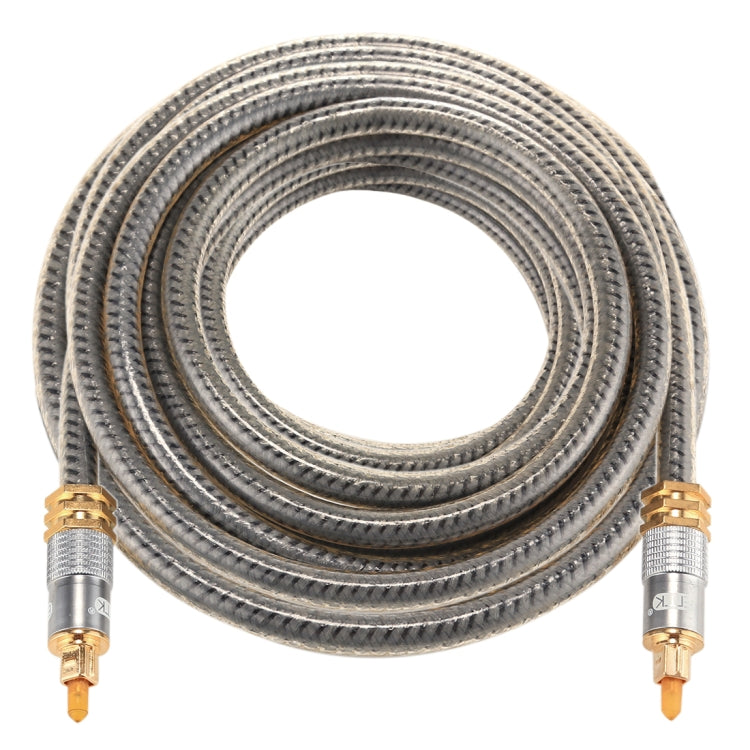 EMK YL-A 5 เมตร OD8.0 มิลลิเมตรโลหะชุบทอง Toslink ชายชายสายสัญญาณเสียงดิจิตอล, Length: 5m